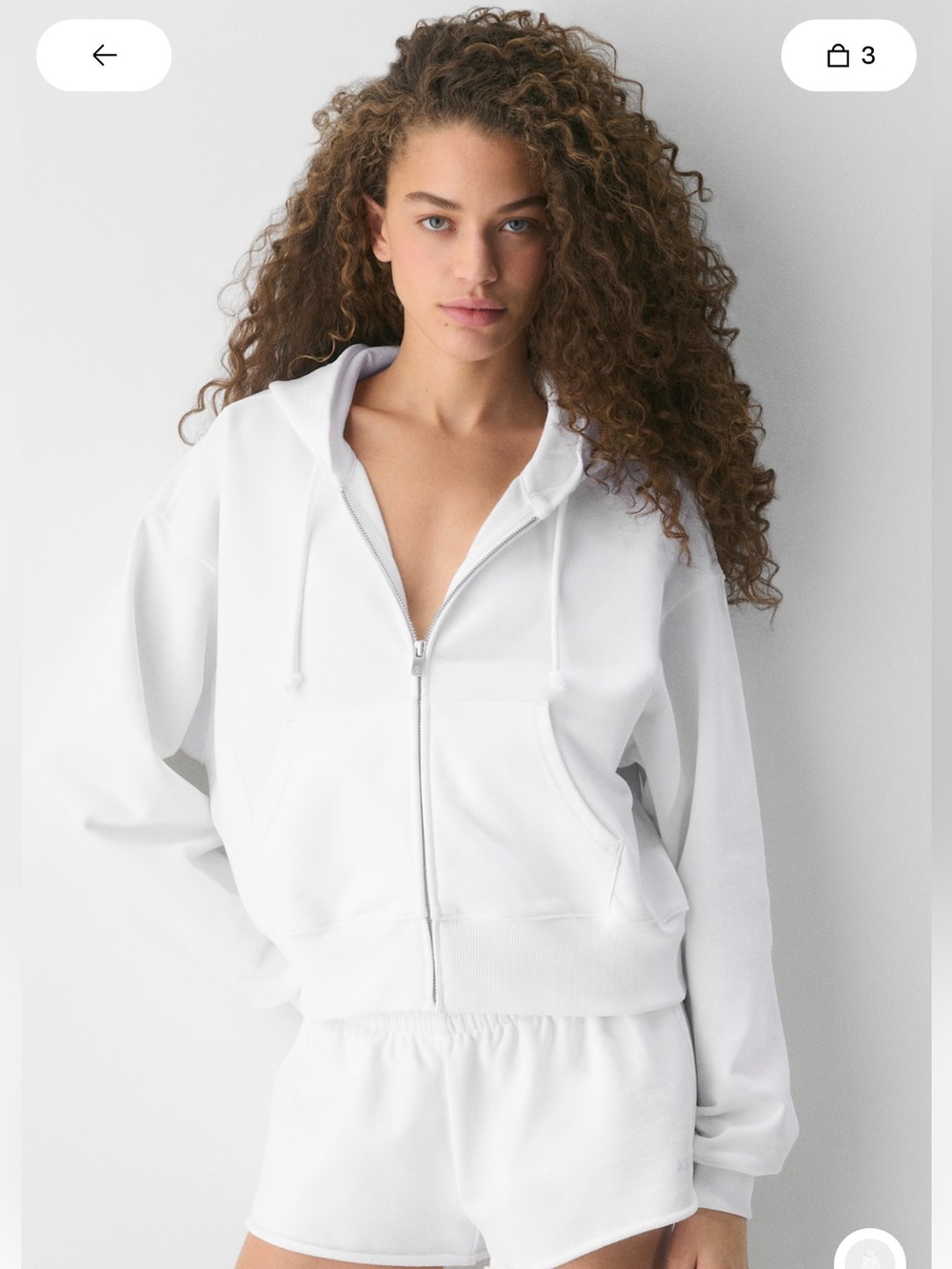 Aritzia terry fleece boxy zip boyfriend hoodie size M